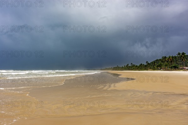 Stormy day at Pe de Serra beach in the city of Serra Grande on the southern coast of Bahia, Brazil