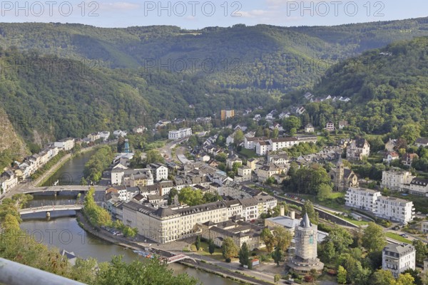 Bad Ems, view from the Bismarck brewery to the State Statistical Office, Rhineland-Palatinate,