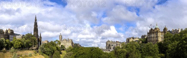 Edinburgh, capital of Scotland, panoramic skyline view of Historic Center Old Town