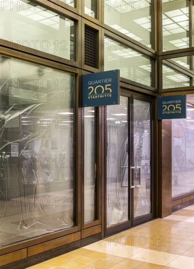 Interior design commercial property, partially vacant Shopping Quartier 205 in Friedrichstrasse and