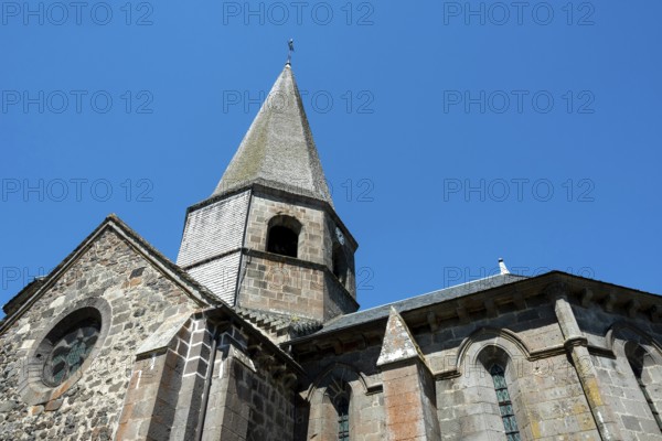 Compains, Saint Georges church, Cezallier region, Auvergne Volcanoes Regional Park, Puy de Dome,