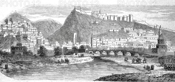 The fortress of Kars around 1880, Armenia, today Turkey, Historical, authentic, digitally restored