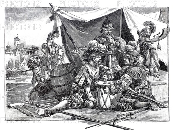 Military, Feldobrist or Feldhauptmann, Leutnant and Landsknechte, German mercenaries of the late