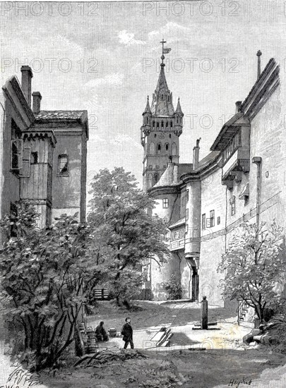 The castle, seen from the south side, Königsberg in East Prussia in 1890, Germany, today