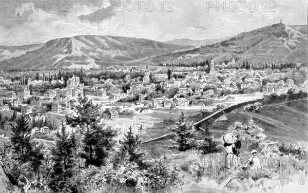 View of the city of Jena in 1890, Thuringia, Germany, Historical, authentic, digitally restored