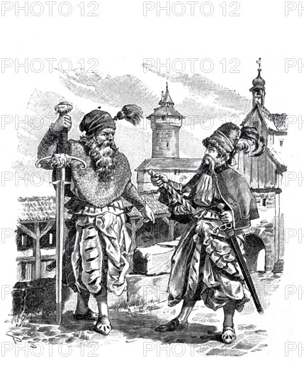 Executioner and Profotz, Prosecutor, with the Landsknechts, German mercenaries of the late 15th and