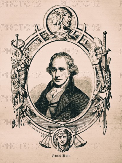 James Watt, Scottish inventor, patented improvement of the steam engine, type of condensation,