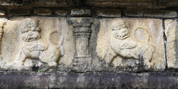 Details of the Council chamber or Raja Vaishyabhujanga Mandapa, Polonnaruwa ruins of the