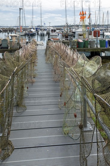 Strander Fischersteg, boat harbour, fishing harbour, marina, fish traps, Strande,