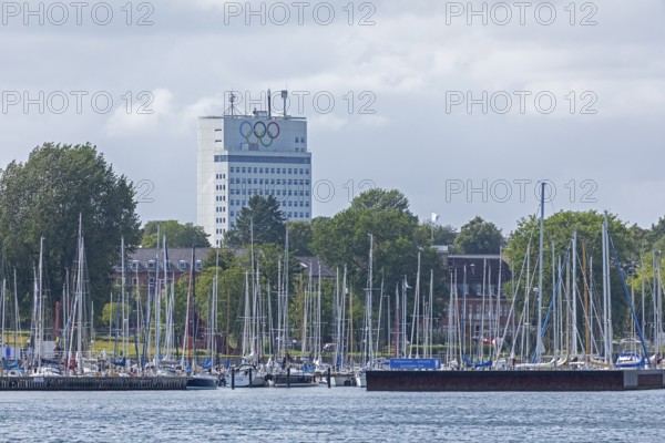 Mercator Tower, also known as the Olympic Tower, Wik sports harbour, Kiel, Schleswig-Holstein,