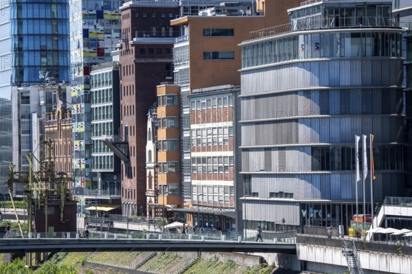 Media Harbour, Düsseldorf, Old and modern architecture in the former harbour, now a mixture of