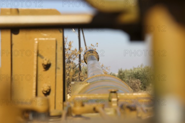 Vehicles and heavy weapons used by Syrian opposition fighters in combat against ISIS. Aleppo, Syria