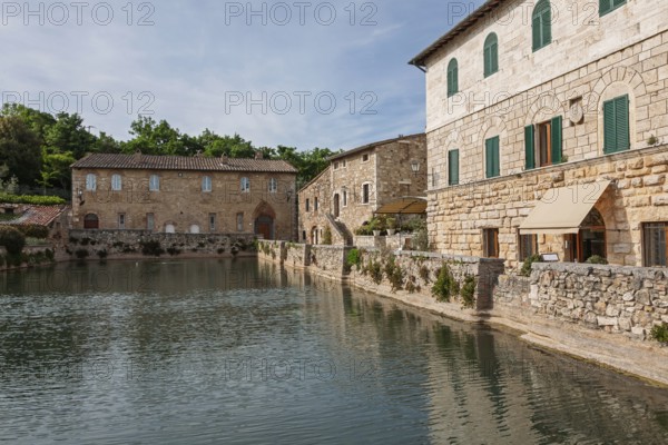 Bagno Vignoni, thermal water basin, Val d'Orcia, Orcia Valley, UNESCO World Heritage Site, Province