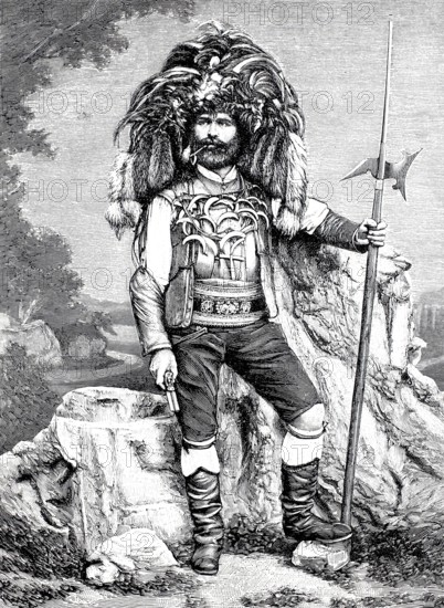Saltner from Merano, vineyard guardian, vineyard guardian, field guard in the wine mountains to