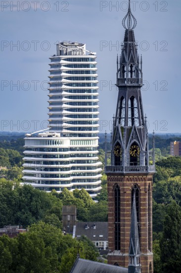 St Joseph's Cathedral Sint Martinusparochie Groningen in the foreground, behind it the tax office