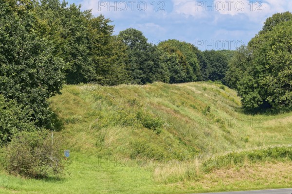 The main rampart, part of the Danewerk rampart system. Danewerk, part of the Haithabu and Danewerk