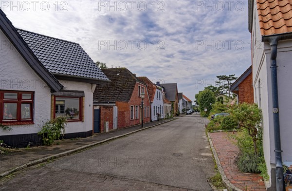 Residential buildings in Lange Straße in the town of Arnis, the smallest town in Germany. Arnis,