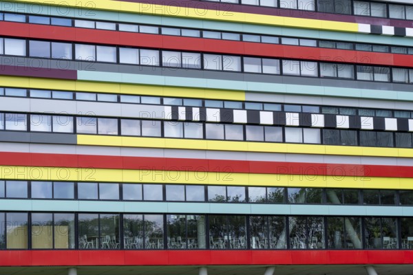 University campus in Utrecht Science Park, Utrecht University, colourful facade of the Hogeschool