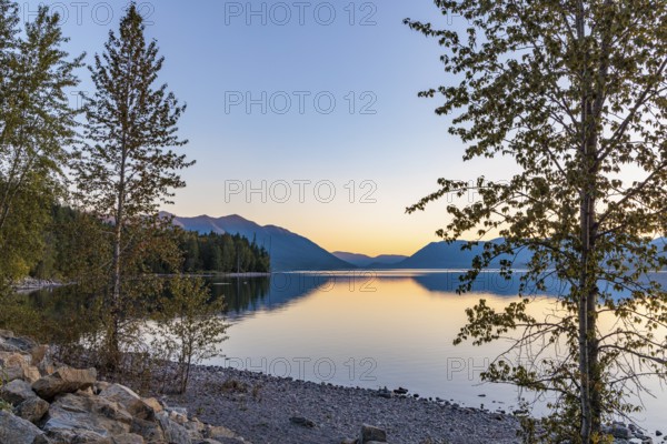 240905_168 Sunset over Lake McDonald along the Going to the Sun Road in Glacier National Park,