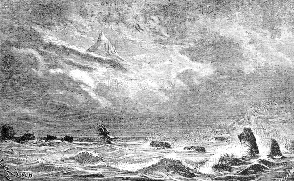 Storm in the Norwegian Sea around the island of Jan Mayen, Greenland Sea, North Atlantic Ridge,