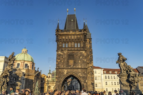 The Gothic Old Town Bridge Tower in Prague, Czech Republic