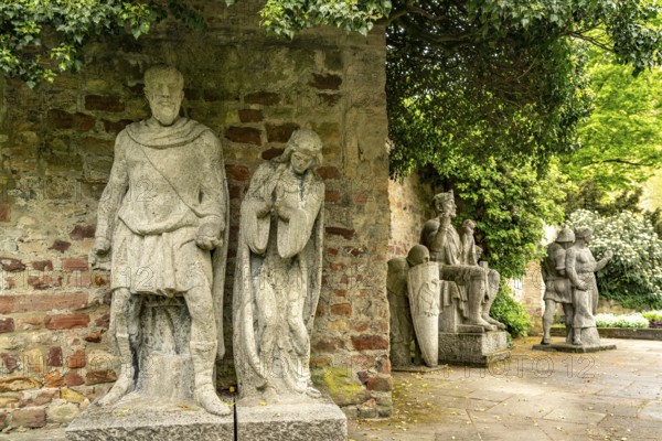Statues of the Franconian-Salian emperors in the cathedral garden of Speyer, Rhineland-Palatinate,
