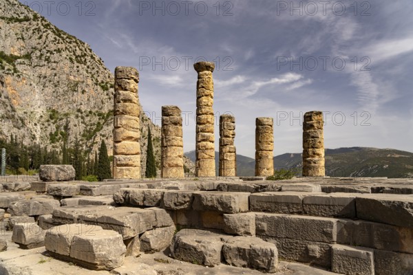 The Temple of Apollo, Archaeological Site of Delphi, UNESCO World Heritage Site in Delphi, Greece