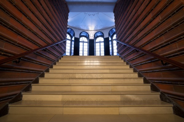 Interior view, staircase, Kontorhaus Chilehaus, Free and Hanseatic City of Hamburg, Germany