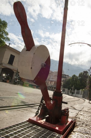 Switch lever for tram switch, Sóller, Majorca, Spain