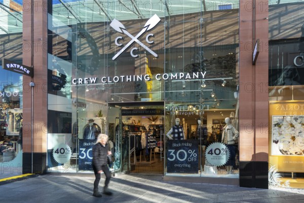 Crew Clothing Company shop store, city centre shopping area, Princesshay, Exeter, Devon, England,