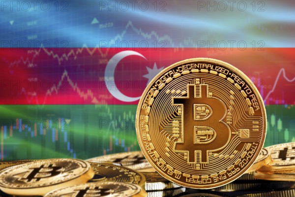 Investors in cryptocurrency and Blockchain Technology in Azerbaijan, Concept. Bitcoin with