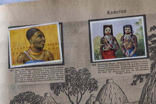 German colonies. Cameroon German Southwest Africa. Masked locals, referred to as Negroes in the