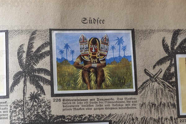 German colonies. South Seas. South Sea islander with dance mask. An anthology published by