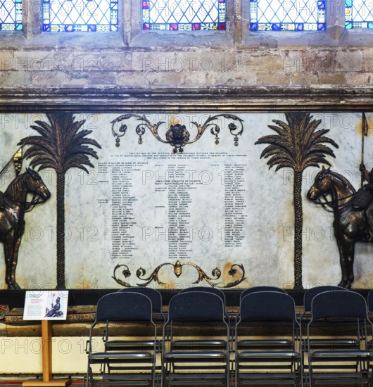 British army 9th Queens Royal Lancers, Indian memorial erected 1860, Exeter cathedral church,