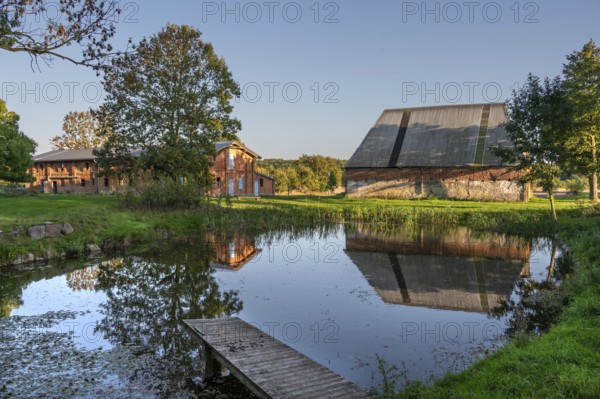 Historic buildings, pig and poultry house and pond of a manor from 1923, Othesdorf,