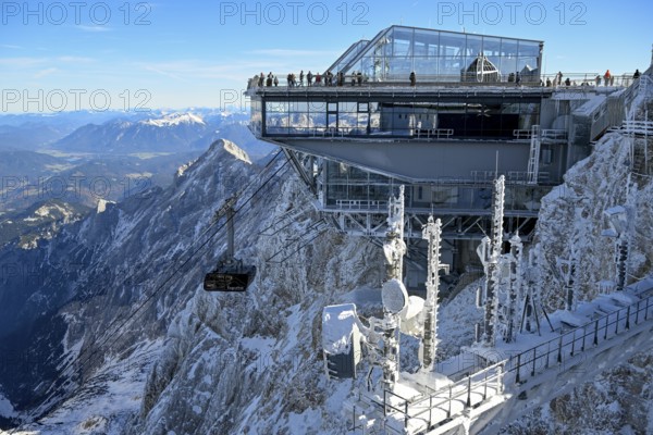 Mountain station of the cable car to the Zugspitze (2962 m), German side, Grainau municipality,