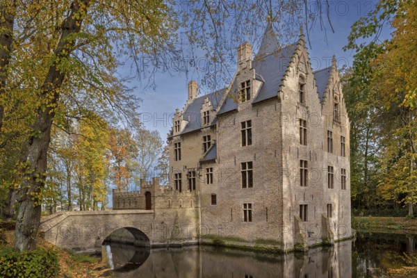 Kasteel Beauvoorde, 17th century moated castle in Renaissance style in the village Wulveringem in