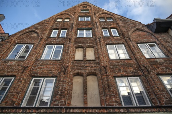Brick Gothic residential building built in 1321, Hanseatic City of Lübeck, Schleswig-Holstein,
