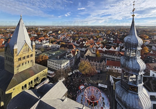 View from above from the mobile Skylift Look 360 degrees of St. Patrokli Cathedral and St. Peter's