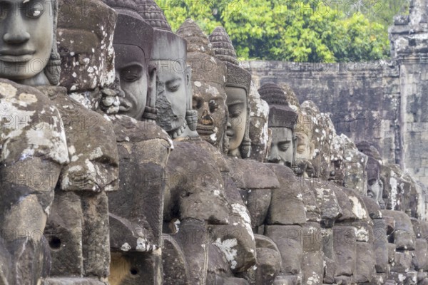 54 demons on the bridge at the south gate of Angkor Thom (Hindu myth of the Cherry of the Milk