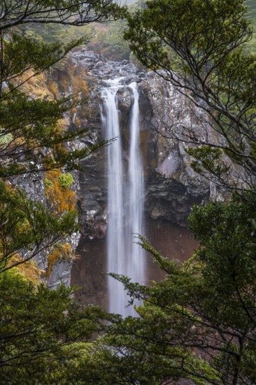Mangawhero Falls waterfall. Where the Lord of the Rings film trilogies was filmed. Long exposure,