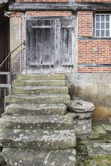 Entrance to the Prince-Bishops' Kornwassermühle in Nienborg, Heek, Münsterland, North