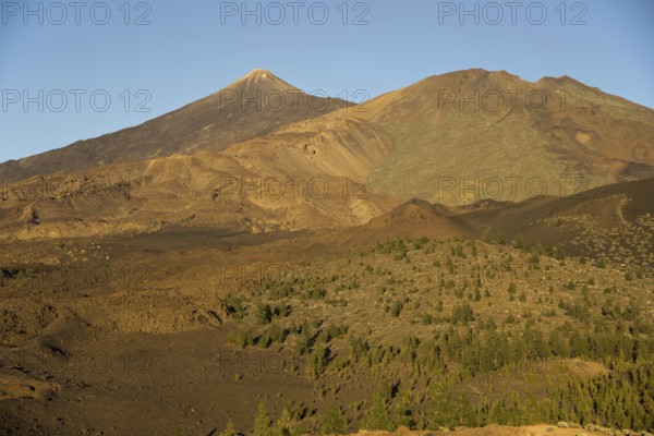 Europe, Spain, Canary Islands, Tenerife, Teide National Park, panorama from Mirador de Chio to Pico
