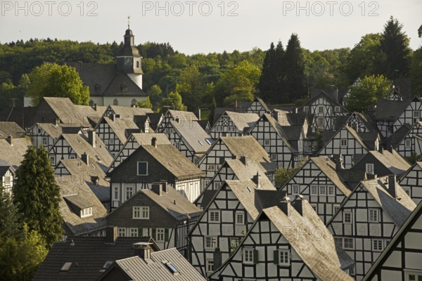 Historic Town Centre, Alter Flecken with Half-Timbered Houses, Freudenberg, Siegen-Wittgenstein