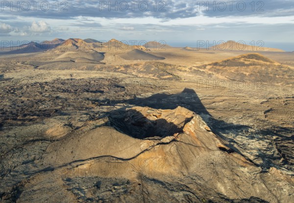Volcán de Las Nueces volcano, picturesque volcanic landscape with volcanic craters and lava fields