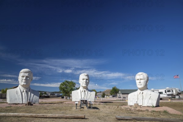 Hermosa, South Dakota - The 20-foot-tall heads of Presidents John Kennedy, Ronald Reagan, and