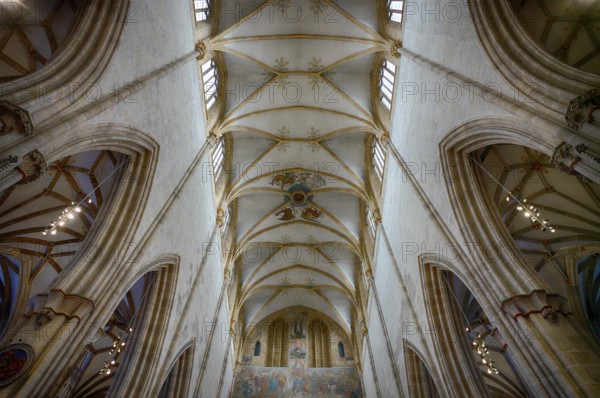 Interior view, central nave facing east, vaulted ceiling, church ceiling, interior view, Our Lady