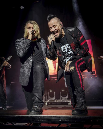 Singers Matt Walst and Adam Gontier from Three Days Grace live on tour 25 at Berlin's Tempodrom on