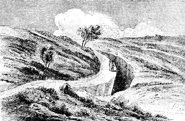 Deep crevices formed in the earthquake of 1783 near Monte Sant'Angelo, Puglia, Italy, mountain