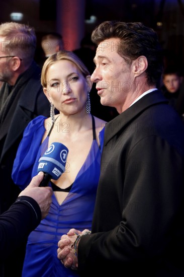 Kate Hudson and Hugh Jackman at the Song Sung Blue Red Carpet Photocall at Zoo Palast Berlin on 19